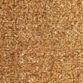 Woven fabric sample, golden-brown and cream, irregular nubby texture with visible brand label “borzalino” and fabric code “geranio 2130”.