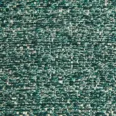 Teal tweed fabric texture with off-white and gray speckles, displaying a nubby weave and vertical lines, labeled “borzalino geranio 2130”.