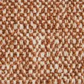 Checkerboard textile with brown and off-white yarns, woven over-under with a raised texture; “borzalino fiesole g248” printed edge.