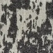 Woven textile sample in charcoal gray and off-white with looped pile texture, organic pattern, and visible grid structure; labeled “bibbona g306”.