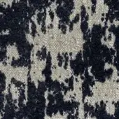 Woven fabric texture, navy blue and beige mottled pattern, irregular shapes with visible yarn loops, “borzalino bibbona g306” label.