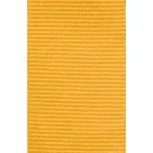 Gros grain ribbon in golden yellow, horizontal ribbed texture, matte finish, studio shot against a white background, fabric detail.