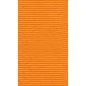 Orange gros grain ribbon with a horizontal ribbed texture, clean edges, and matte finish displayed on a white background.