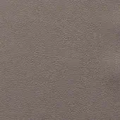 Leather texture sample, gray-taupe color, dense granular surface with fine interwoven pattern and matte finish against a white backdrop.