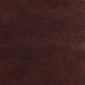 Dark brown leather texture with a dense, fine grain pattern displayed on a white background, showing subtle tonal variations.