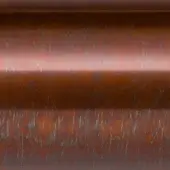 Burnished bronze metal texture with reddish-brown tones, featuring vertical brushed markings and uneven light reflection for a weathered appearance.