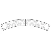 Concentric circles gray line pattern on white, radial arrangement with vertical bisect, geometric motif for wrapping or fabric design.