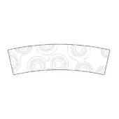 Concentric circle pattern in dark gray on a white background, curved rectangular section suggests cylindrical form, smooth matte texture.