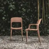Elegant Bontempi Gipsy chair crafted in light brown polypropylene and glass fiber with smooth matte finish