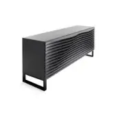 Black dresser, Tide Design 6.30 inches, rectangular shape with glossy finish and undulating wave pattern across three flush drawers.
