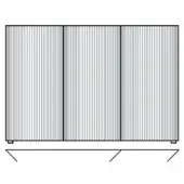 Rectangular panel diagram with striped texture, black and white lines, divided into four sections, and angled base lines.
