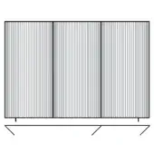 Vertical line pattern in grayscale gradient, rectangular frame with measurement scale below, structured linear texture representing textile or architectural detail.