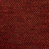 Amber boucle fabric texture displaying a dense, knotted weave with color variations from reddish-brown to golden tones, detailed close-up.