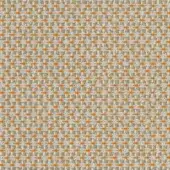 Woven textile sample, Moore Margherita collection by Vescom, beige and muted orange grid pattern, looped texture, neutral earthy tones.