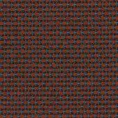 Woven textile pattern, terracotta orange, muted blue, and charcoal gray, featuring a grid-like structure with a dense, knotted texture.