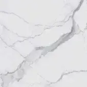Ceramica Staurario porcelain stoneware tile, white marble texture, gray veining pattern, polished surface, diagonal streaks.