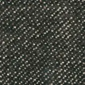 Textured fabric sample with a dense, speckled pattern in dark brown and beige, displaying a repeating circular dot motif and matte finish.