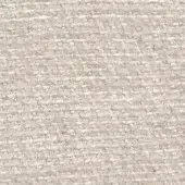 Beige woven fabric sample with horizontal striations and dark flecks, displaying a matte, nubby texture; text reads “frag > fabric > cat. b > 43 eris.”
