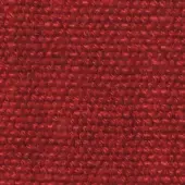 Red fabric texture with a dense, nubby fiber pattern; sample labeled “frag > fabric > cat. b > 44 ariel > ariel 44 301”.
