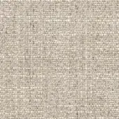 Heathered fabric sample in pearl gray, beige, and taupe tones displays a complex woven texture with designation text at the lower right.