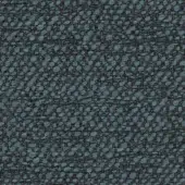 Petroleum green fabric sample displaying a dense, speckled weave with embedded rounded elements and a nubby, irregular texture.