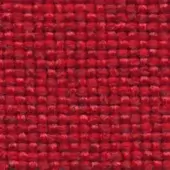 Red woven fabric sample displaying a coarse, open grid pattern with visible threads and a label reading “frag > fabric > cat. c > 24 sole > sole 24 s409”.