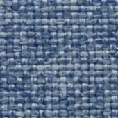 Blue and white woven fabric texture displaying a diagonal basketweave pattern, with varied indigo and sky blue shades and a subtle sheen.