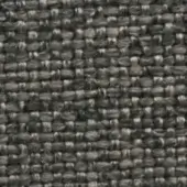 Woven fabric texture, charcoal gray and beige, dense grid pattern with heathered and speckled variations, matte finish, printed label visible.