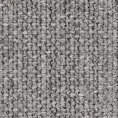 Medium gray woven fabric texture, dense regular weave with small rounded knots, matte synthetic blend, durable upholstery textile.