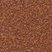 Brick-red looped pile fabric texture with interwoven gray-brown threads, displaying a dense, plush surface and organic structure.