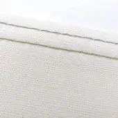 White fabric texture with parallel stitching in ral6013 reed green, displaying a tight weave and subtle thread detail against a diffused background.