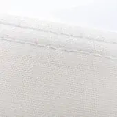 White fabric texture with horizontal seam, plain weave cotton or blend, matte ral9016 finish, studio lighting, subtle fiber detail.