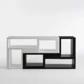 Distinguished Casamania Urban Bookcase shelving crafted in solid polyethylene with stark white and black sections