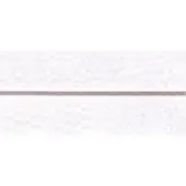 White woven ribbon with a horizontal dark brown line against a white backdrop, displaying a textured, nubby surface.