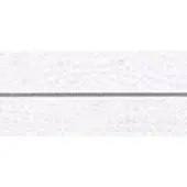 Textured white material with a central dark gray horizontal line against a bright white background, displaying a granular, uneven surface.