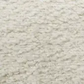 Boucle fabric texture, off-white color, looped yarn structure with subtle heathered finish and three-dimensional surface.