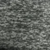 Boucle fabric texture in basalt gray, exhibiting a dense looped pile and nubby weave with varied loop lengths for a matte, organic appearance.