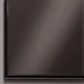 Ozio vs02 fume mirror, smoky grey-brown glass, thick black frame, rectangular shape, diffused reflection, subtle shadow, wall mounted.