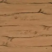 Aged natural oak wood texture with horizontal planks, warm brown tones, dark cracks, and scattered knots, displaying a matte, rustic surface.
