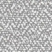 Woven fabric texture, gray and off-white, repeating circular pattern with nubby looped threads; Lapalma “fiocco 9811” – “b – fiocco fidivi”.