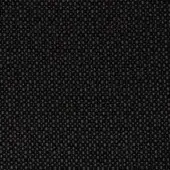 Black woven fabric texture with repeating geometric squares, Lapalma Iris collection sample, matte finish, labeled “iris 605”.