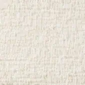 Off-white woven fabric texture with irregular pattern, dense grid structure, matte finish, and subtle tonal variations; sample label visible.