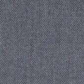 Woven fabric sample in muted gray, displaying a looped pile texture with heathered tonal variations and integrated text overlay.