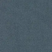 Fiord Kvadrat fabric sample, muted blue-gray, dense looped weave with heathered texture and dark gray geometric motifs.