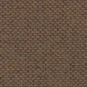 Kvadrat Re Wool fabric sample, medium brown geometric weave, dense texture with matte finish, featuring visible fiber details and tonal variations.