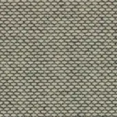 Re Wool Kvadrat fabric sample, beige and gray woven texture, repeating oval pattern, dense structured yarns, natural aesthetic.