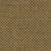 Geometric wool fabric texture, muted mustard yellow and gray, dense openwork weave with visible knots and a matte finish.