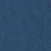 Blue fabric sample with dense, granular texture; tightly woven loop or cut pile creates nuanced depth and uniform indigo coloration.