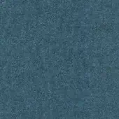 Teal blue fabric sample with a dense, granular texture and heathered tonal variations; finely woven, short pile, solid color, even lighting.
