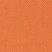Steelcut Kvadrat fabric sample, muted orange, dense weave with repeating circular nodes in a grid pattern, matte finish.
